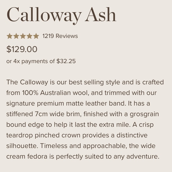 Will + Bear Calloway Australia wool hat, in color AsH, size medium, NWT - Picture 3 of 8